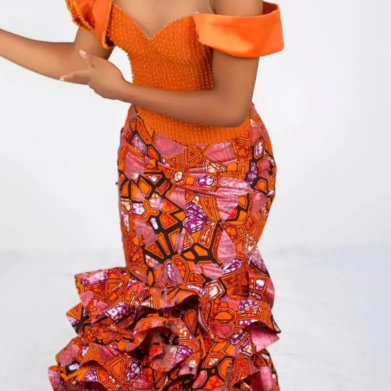 Women's Formal 1-Piece Ankara Dress - Elegant Bridesmaid Wedding Dress for Formal Womenswear Occasions, Elegance
