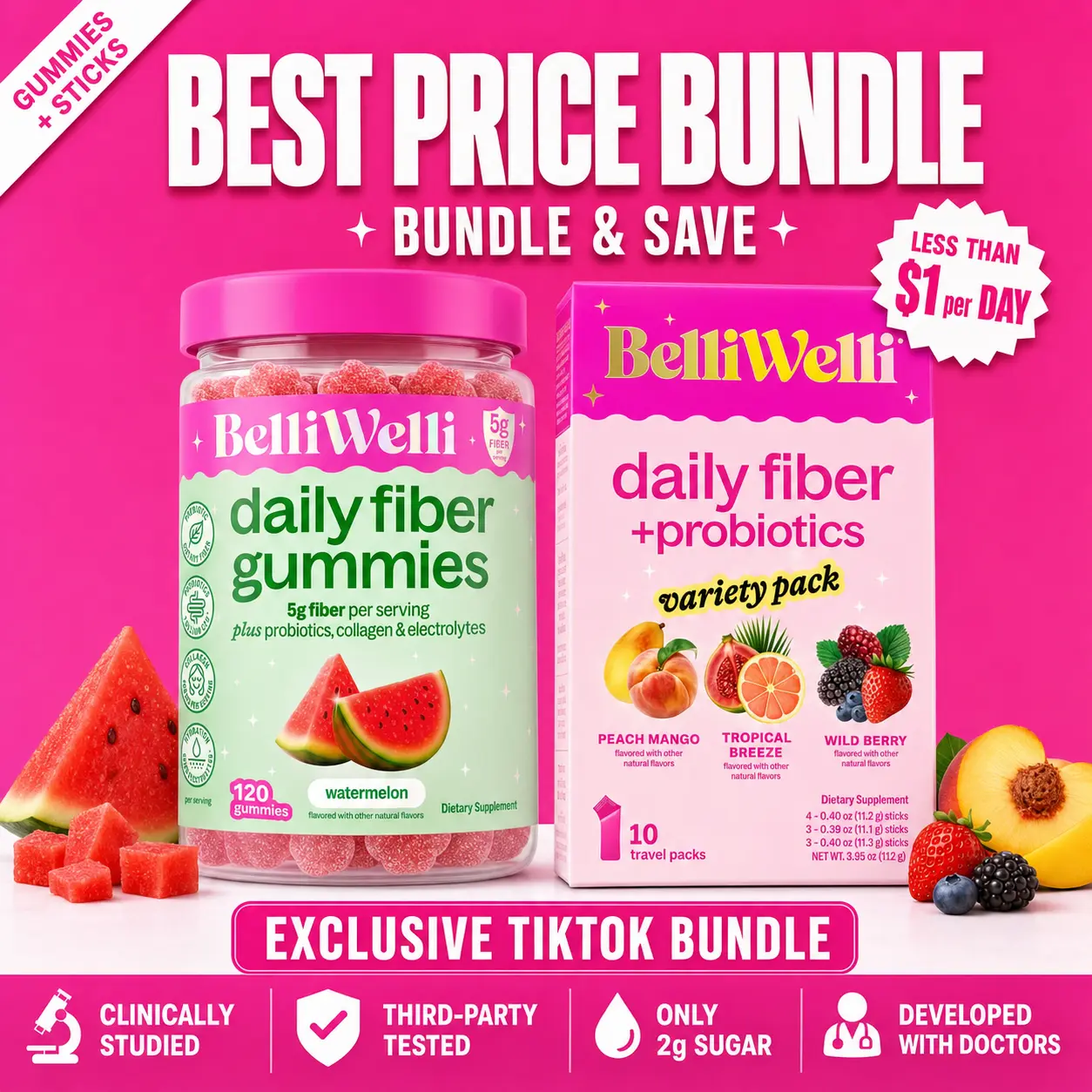 Fiber Gummies & Stick Packs Bundle Fiber Gummies & Stick Packs Bundle