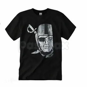 Raider Nation Silver & Black T-Shirt – Classic Football Fan Graphic Tee, Premium 100% Cotton Gameday Top, Soft Lived-In Heavyweight Unisex Raider Gear, Made in USA