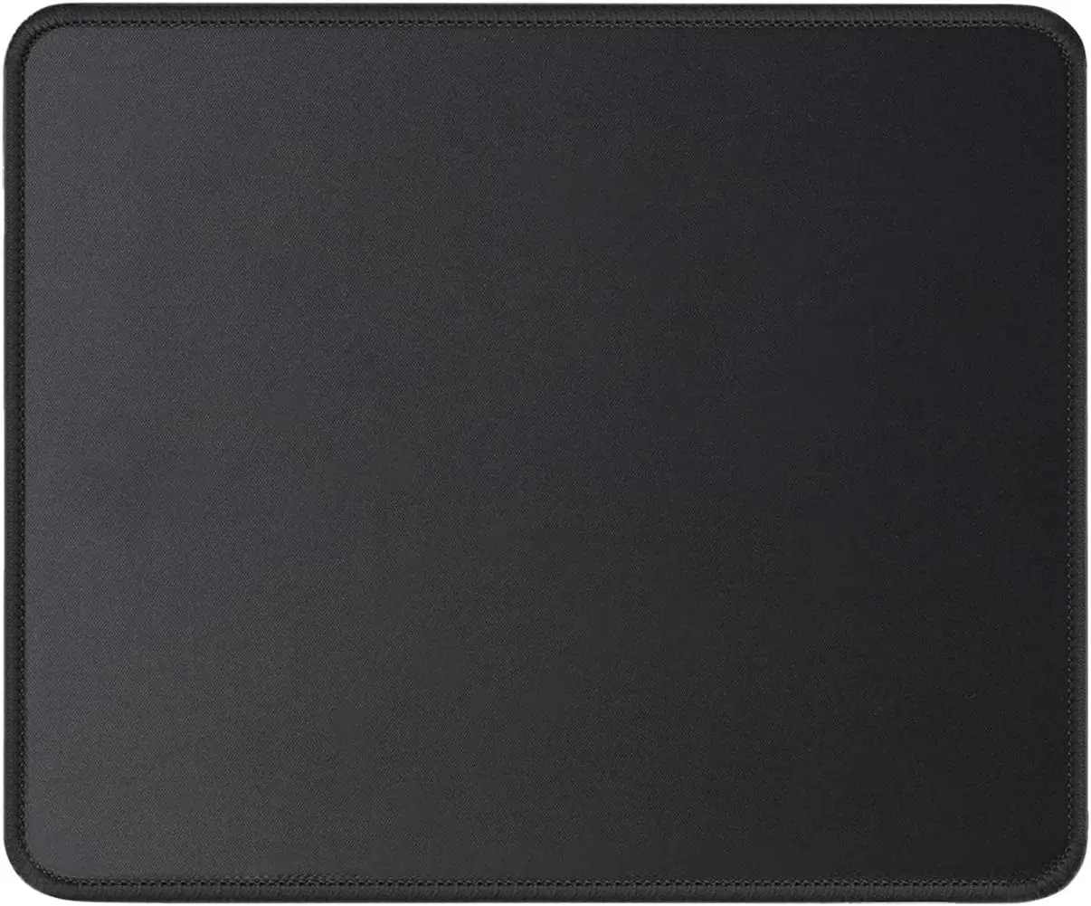 Pad with Non-Slip Rubber Base, -Textured & Washable Computer Mousepad with Stitched Edges,  Pads for Computers, Laptop, Gaming, Office & , 10.2 x 8.3 in, Black