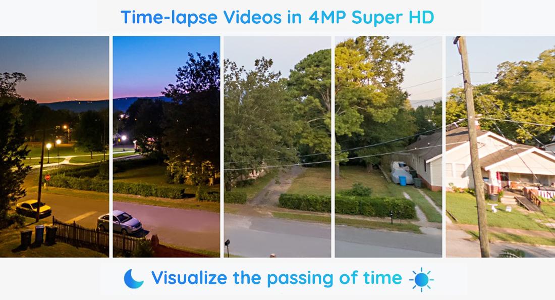 Reolink 2K 4MP Wifi Security Camera with Solar Panel, Motion Spotlight, Argus 3 Pro