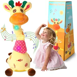Dancing Giraffe Toy Stuffed Animal Toddlers Gifts for Baby Toys Singing Song Toddlers Toy Repeats What You Say Glowing Musical Toy for Baby Birthday Gift Groovy Giraffe Toy : Toys & Games