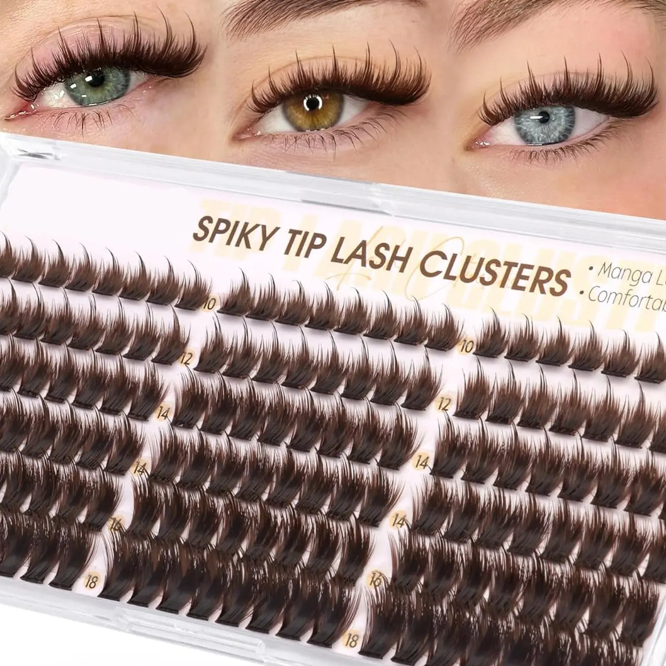 Comic Style False Eyelashes with Tips, Manga Lash Extension, Fairy Style, Spider Style, Volume Lash Extensions, Volume Cluster Lashes, Lash Volume Clusters, DIY Cluster Lashes, DIY Dramatic Lashes, CD Curl, Fine Fiber Single Lash 10-18mm
