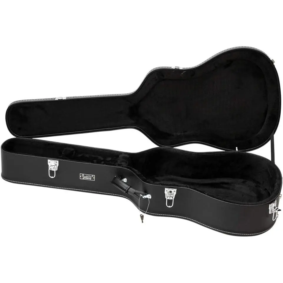 GLARRY Durable 39 inches Polycarbonate Classical Acoustic Guitar Hard Case - Microgroove Protective Flat Case with Lock Latch, Keys, and Guitar Protector