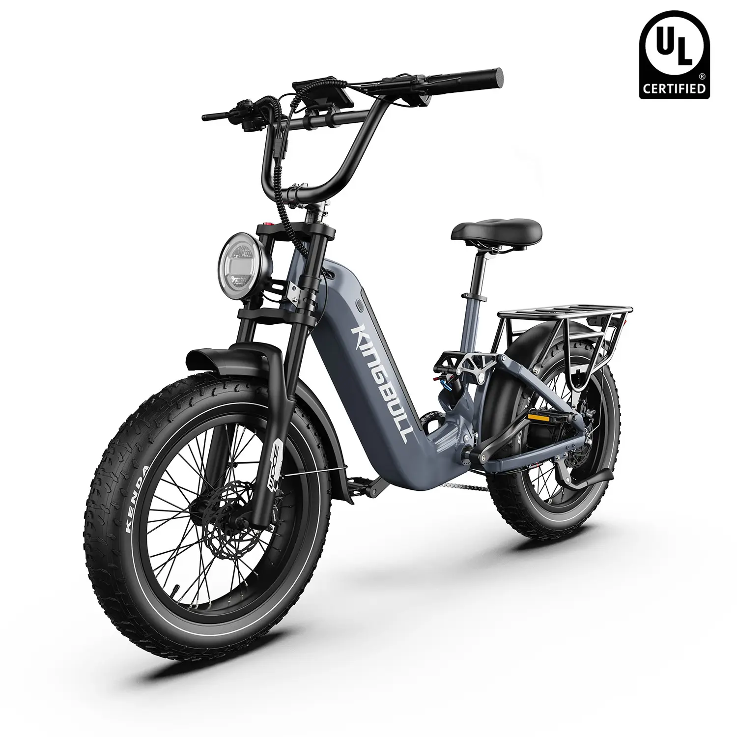 Kingbull Jumper Go Full Suspension Mountain Ebike, 20-Inch Step-Through Fat Tire Bike with 8 Speeds and Torque Sensor for Off-Road Adventure, Outdoor Sports Equipment, 20" × 4.0" Tires, 1400W Peak, Unisex, 450 Lbs Capacity, 960Wh, 24 Months, Off-Roading,,