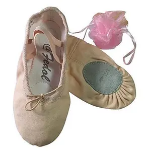 Girl's Canvas Split-sole Ballet Slippers, Ballet Shoes. Free Gift Bag.