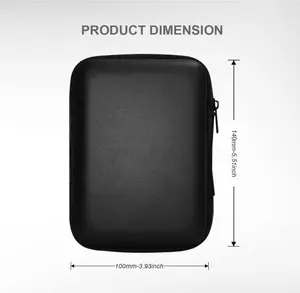 Hard drive/sound card portable case storage and storage bag, multi-purpose universal portable bag, compatible with Western Digital WD Elements Seagate, 2.5-inch EVA shock resistant travel case (black) live performance