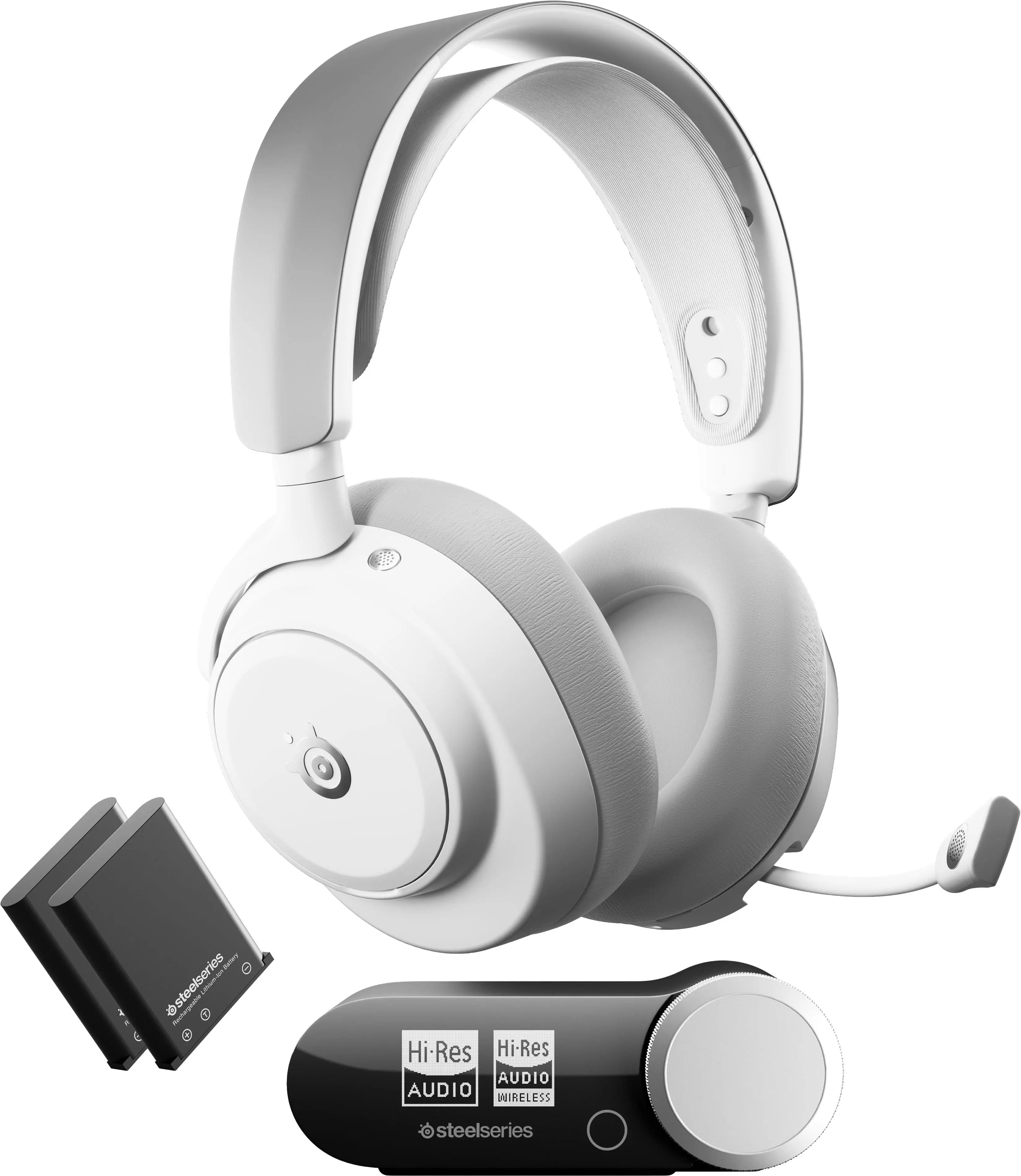 SteelSeries - Arctis Nova Pro Omni 2.4 GHz Wireless Over-The-Ear Gaming Headset for PS5PS4, Xbox One, Xbox XS, SwitchSwitch 2, PC - White