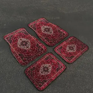 Bohemian/Persian/Arab/Muslim Pattern European Ethnic Rubber Car Mat Rug 4pc