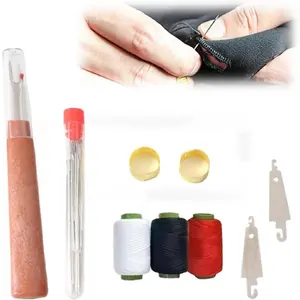 34Pcs Large-eyed Steel Needle Set with Threader, Thimble, Seam Ripper & Storage Case – Durable Stainless Steel Hand Sewing Needles Kit for Embroidery, Quilting & DIY Crafts (34Pcs)