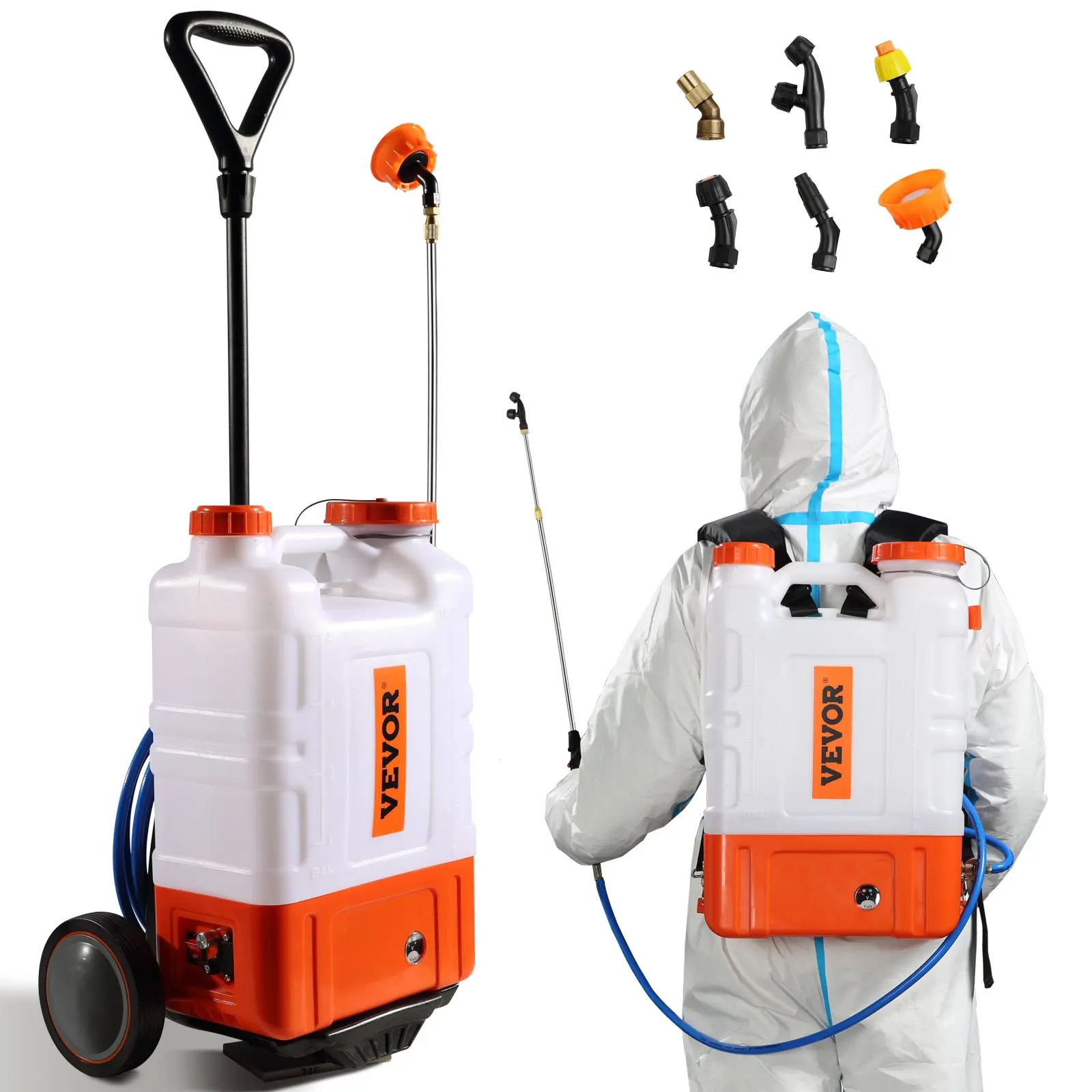 【Summerfinds】VEVOR Battery Powered Backpack Sprayer 0-90 PSI Adjustable Pressure4 Gallon TankBack Pack Sprayer with 8 Nozzles and 2 Wands12V 8Ah BatteryWide Mouth Lid for WeedingSprayingCleaning,campingessentials,outdoorfurnitureset,campinggear
