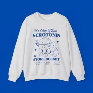 Anxiety Sweatshirt, Mental Health Hoodie, Be Kind to Your Mind Crewneck, Self Care Shirt, Store Bought Serotonin Shirt, You Are Enough Shirt