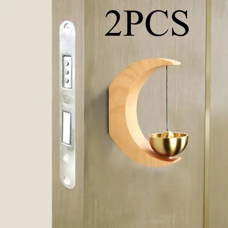 2pcs Bell for door Doorbell Wind Chimes Wooden Doorbell Alert Home Small Bell Decorative door decoration Wind Chimes & Hanging Decorations