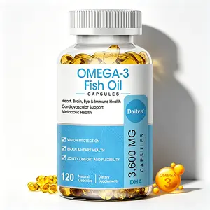 Daitea High Potency Omega-3 Fish Oil 3600mg - Premium EPA & DHA Supplement for Heart, Brain, Eye & Joint Health, 120 Softgels