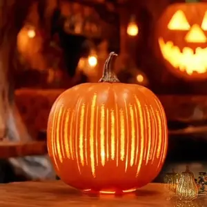 Starry Night Pumpkins, Illuminated LED Light Pumpkins, Lighted Sparkling Resin Pumpkin Decoration for Bedroom & Hallway ()
