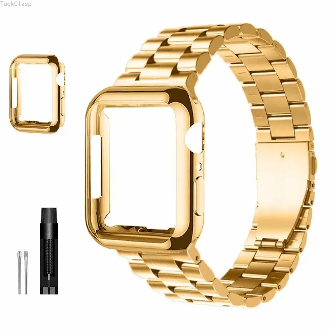 Watch Band with Protective Case – Fashionable Set for Men & Women, Fits Apple Watch Series, Smartwatch Accessory, Great for Spring & Summer Rotation