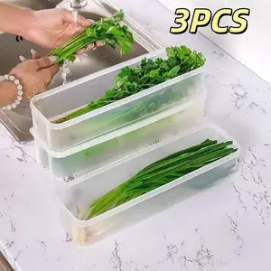 3-piece set (3 lids + 3 containers) transparent food storage box, food-grade PP material, Plastic container set, suitable for storing noodles, coriander, pasta and other ingredients in kitchen or refrigerator