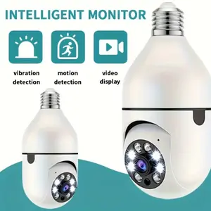 1080P HD Bulb Security Camera WiFi 360° Panoramic Night Vision 2-Way Audio Cloud TF Storage APP Remote View Indoor Home Surveillance