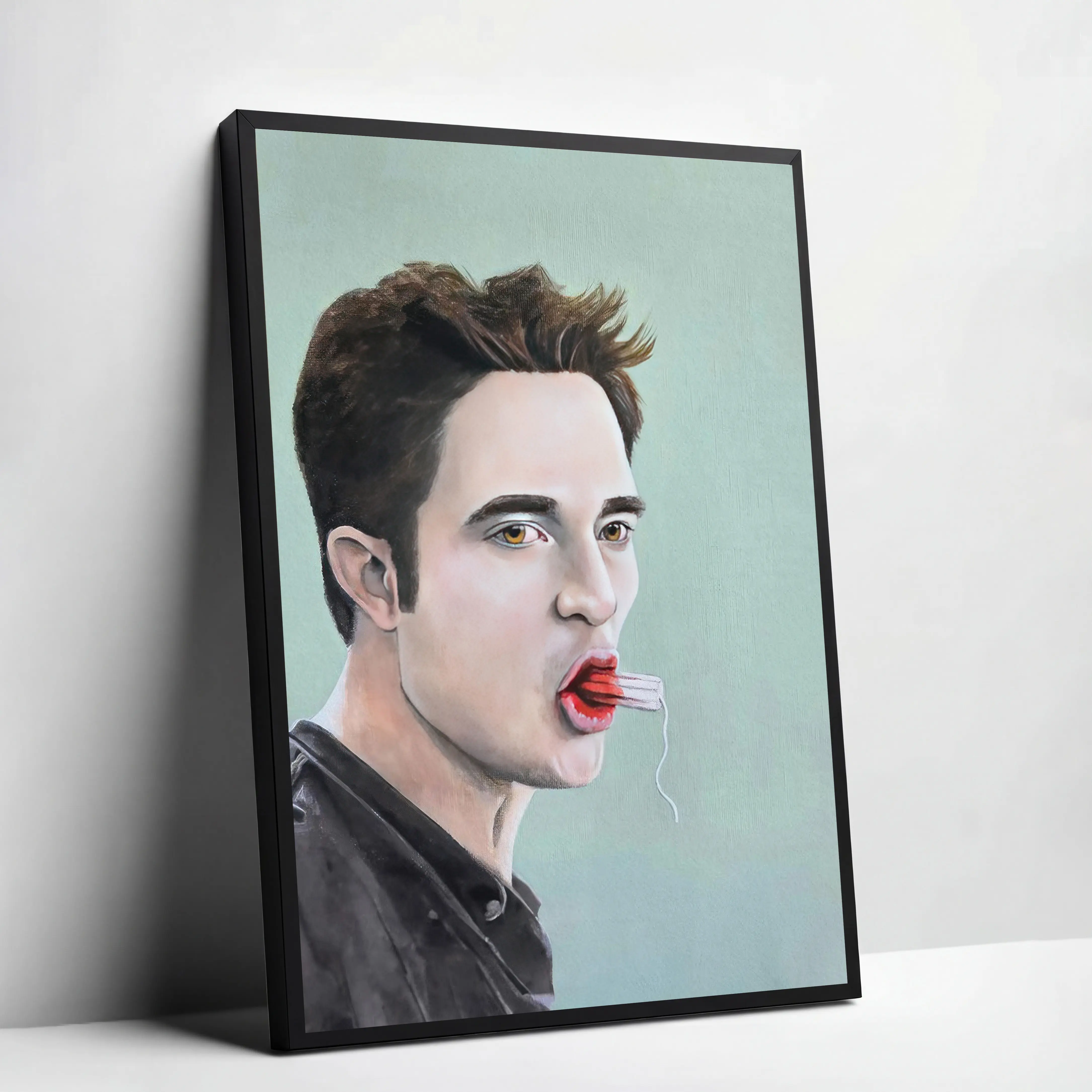 Edward Cullen Funny Vampire Aesthetic Bathroom Poster - Twilight Meme Cinematic Print, Funny Decor, Modern Minimal Look with Boho Flair, Fun Bathroom Focal Point, Birthday Christmas Twilight Fan Gift