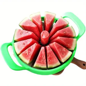 1 PCS Easy-Grip Stainless Steel Fruit Slicer - Large Kitchen Gadget, Manual Kitchen Utensil for Cutting Perfect Cantaloupe & Watermelon Slices, Ideal for Home Use & Serving, Kitchen Gadgets