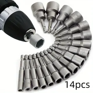 Power Nut Driver Metal Bits, Power Tools Accessories, Cool Mechanic Tools, 1/4 Hexagonal Shank Screwdriver Bits, Nut Driver Socket Bits, Electric Tool Accessories for Drill, Hardware, Industrial, Screwdriver Bit Set