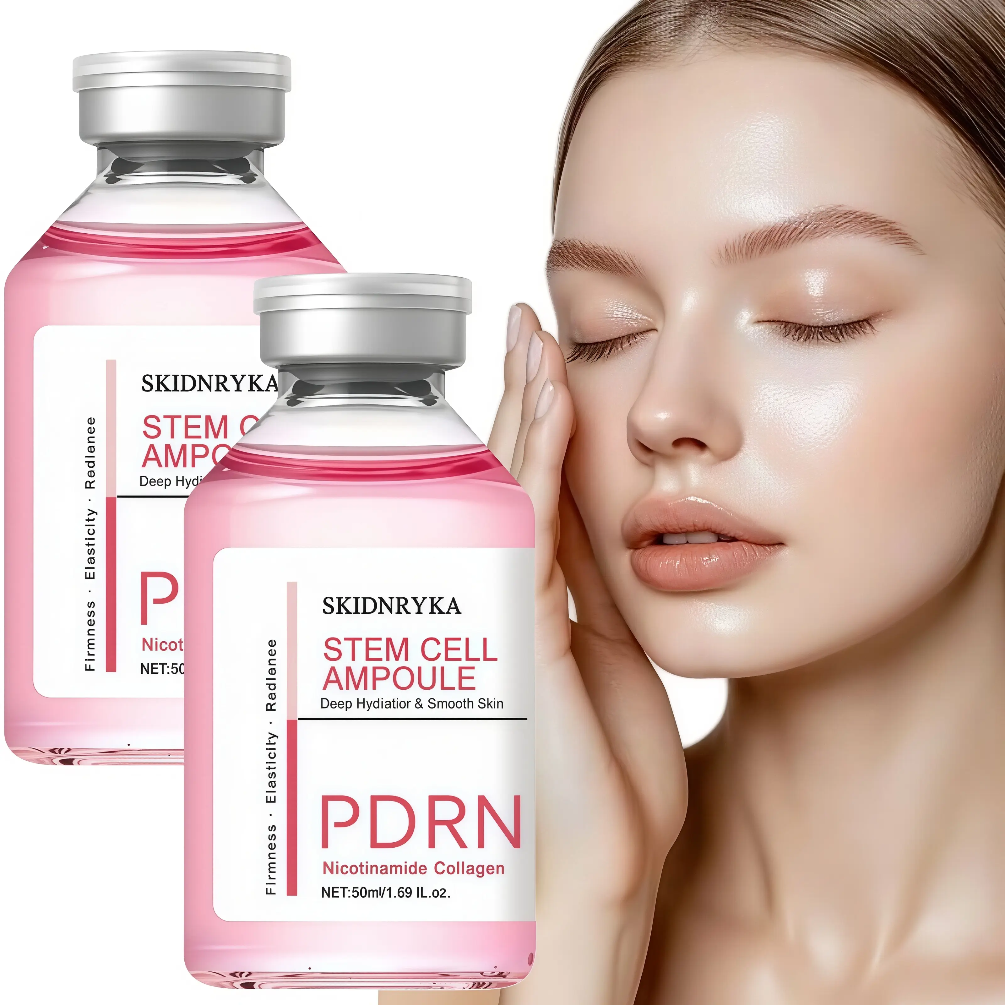 SKIDNRYKA Niacinamide Facial Serum, deeply hydrates and lifts & firms skin, refreshing non-sticky ampoule treatment, suitable for morning and evening skincare, facial care, travel-friendly, holiday gift