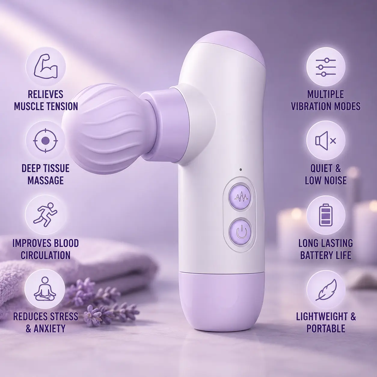 Mini Massage Gun, Silent Brushless Motor Ultra-Quiet Pocket Sized Percussion Muscle Massager, Powerful Rechargeable Fascial Gun for Athletes Back Pain Relief, Ideal for Home Office Travel, Massage Gun