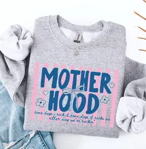 Retro Motherhood sweatshirt, trendy mama crewneck with oversized graphic, cozy mom life sweater, cool mom club style, perfect Mother’s Day gift, comfy wear