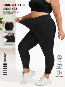 Women's Plus Size High Waist Elastic Tight Compression Yoga Pants, Non-Transparent Fitted Pants, High Stretch All over Stretch, Yoga Fitness Underwear, High Waisted Leggings