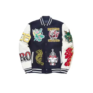 Python Navy Varsity Jacket