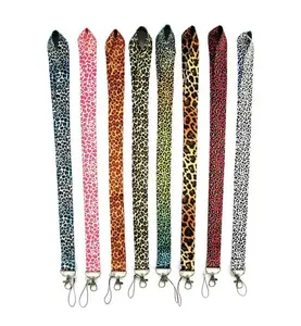 Leopard Print Lanyard Badge ID Keychain Holder