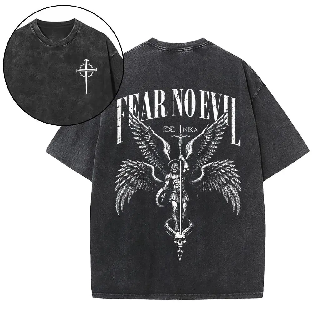 Washed Cotton Tee-Black
