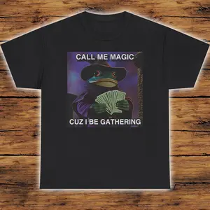 Call Me Magic Cuz I Be Gathering The Frog Mage Graphic Youth Tee, Funny Wizard Gamer T-Shirt for Men, Women and Kids