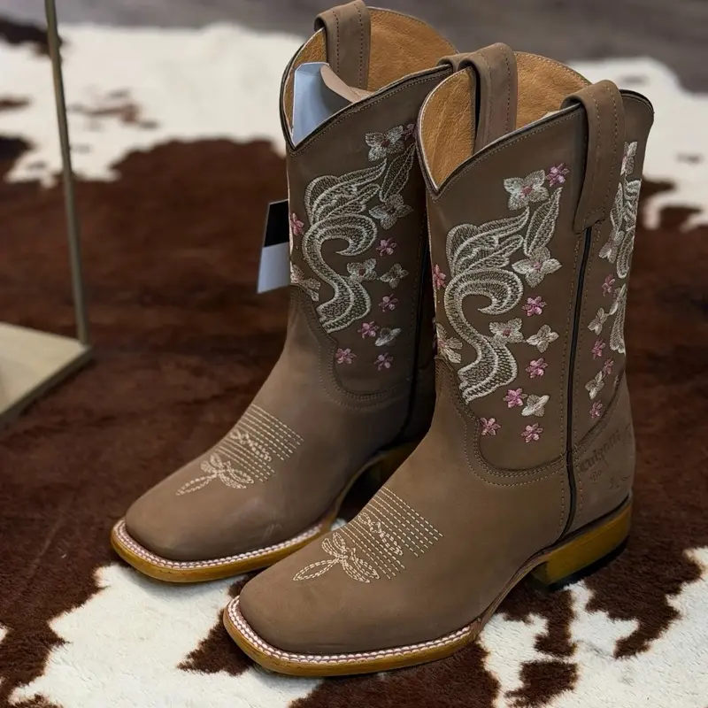 Sarahi Pink Women's Rodeo Square Toe Boots - 100% Genuine Leather, Western Style, Water-Resistant, Made in Mexico, New with Original Box