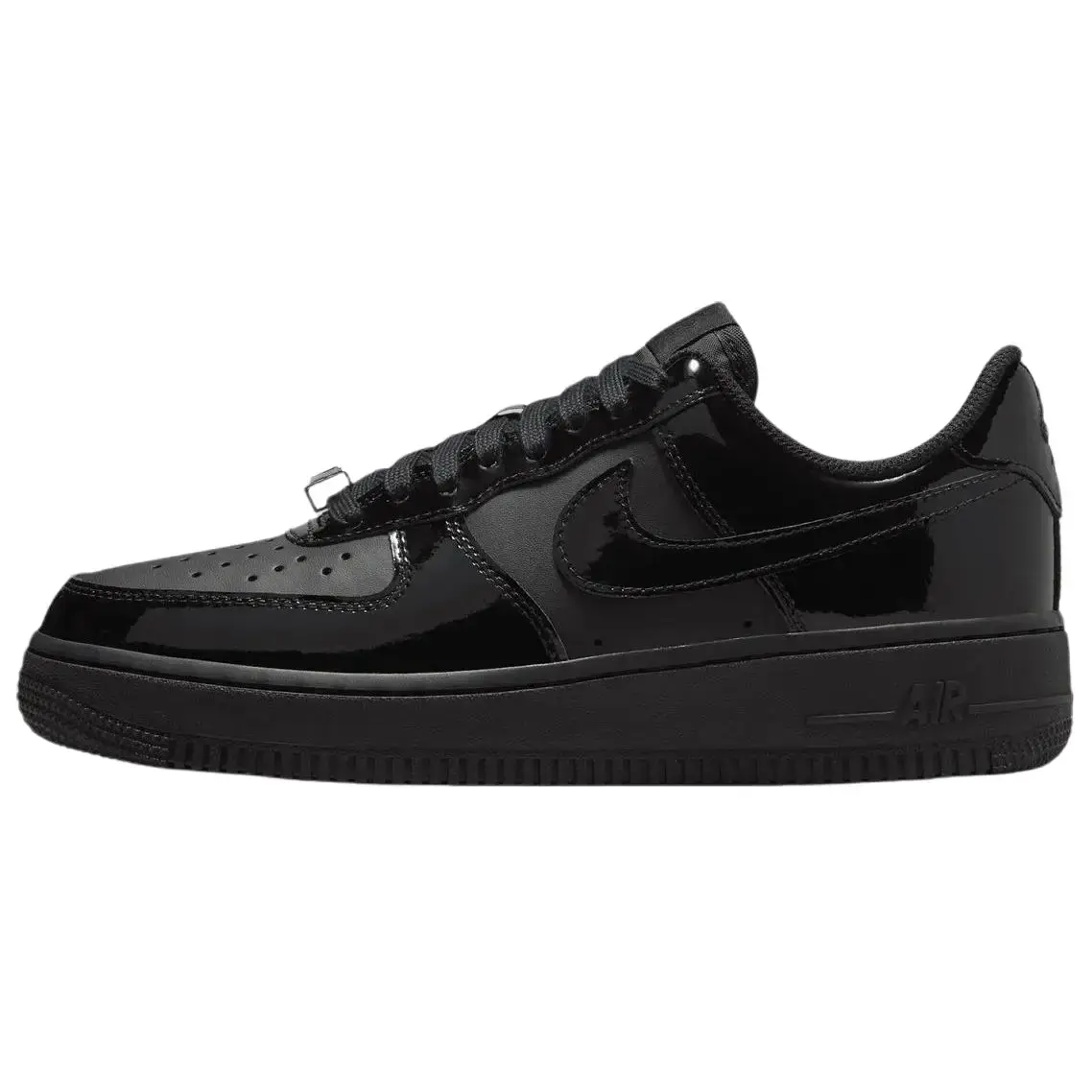 NIKE Women's Air Force 1 Low '07 'Patent Black' Sneaker - Lightweight Athletic Trainer with Nike Air Cushioning, Shoe, Sports Shoes, Footwear, Closed, Casual, Rubber