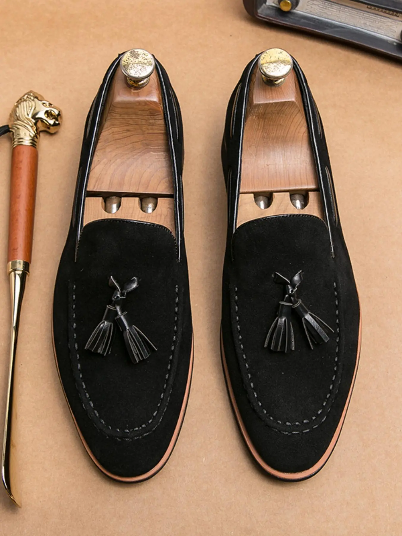 Men's Business Style Solid Color Tassel Decor Low Top Loafers, Fashionable Slip-on Shoes for Work Office, Office Commuting Shoes, Male All-match Shoes for Daily Wear Footwear