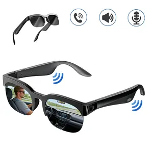 Bluetooth Sunglasses Polarized Sports Smart Sunglasses for Men and Women UV Protection Bluetooth Glasses for Cycling Driving Ultra Lightweight Rectangular Polarized Sunglasses Sun glasses Polarized Lens UV Blocking