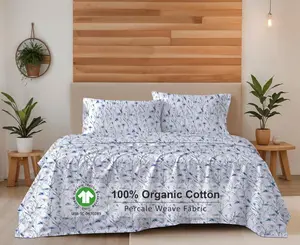 Ruvanti 100% Organic Cotton Percale Sheet Set – Ultra Soft Hotel-Quality Bedding with Deep Pockets, Breathable, Elegant Design, Soft Touch, OEKO-TEX Certified