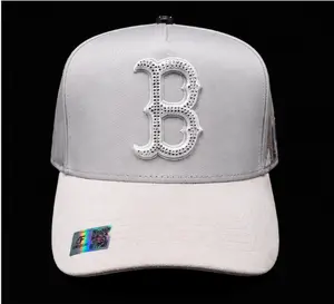 Premium Boston Gray Embroidered Snapback Hat, Streetwear Fashion Accessory Cap