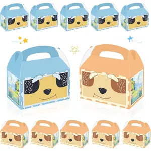 Blue Dog Party Candy Bags 16pcs Dog Family Goodie Gift Boxes for Blue Puppy Theme Birthday Party Supplies