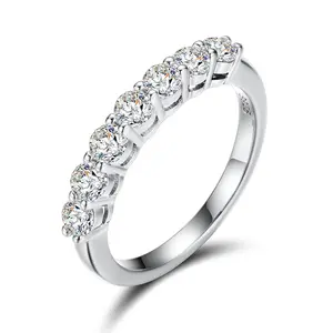 【#R33】UCCIYO D Color Synthetic Moissanite Rings For Women 7 Stones Ring 925 Sterling Silver Daily Jewelry Gift