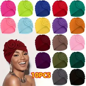 10Pcs Assorted Hairbands for Women Featuring Solid Colors, Elastic Design, And Twisted Knot Style Headwear