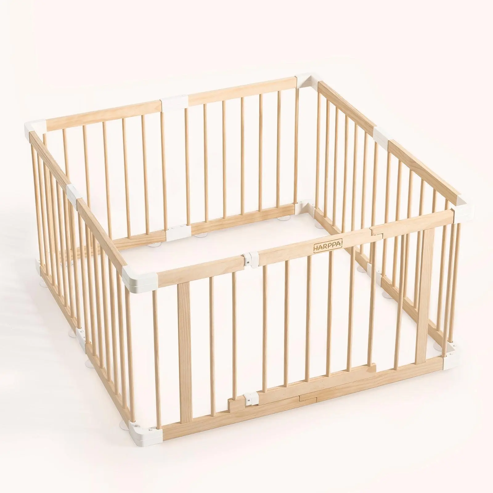 HARPPA Wooden Baby Gate Playpen Adjustable Play Yard for Infants & Toddlers, Natural Finish Baby Fence, Non-Toxic Pinewood, Foldable DIY Shapes, Baby Items, mothersdaygift, Foldable Playpen, Portable Playpen,summerwins