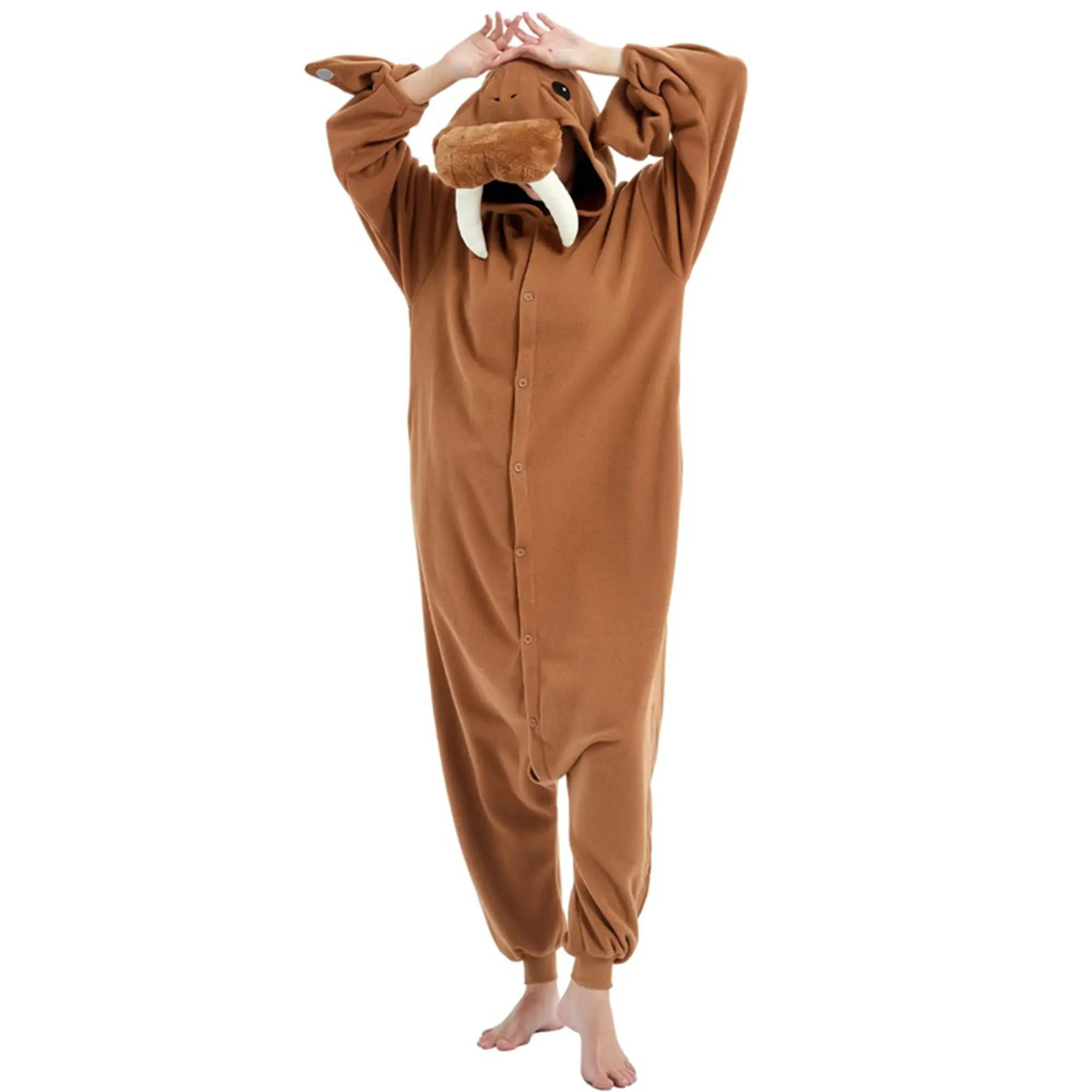 Men's Plush 1-Piece Pajama Onesie - Unisex  Animal Halloween Cosplay Sleepwear & Loungewear Costume