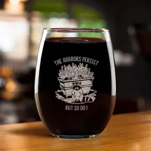 Raccoon Funny Drink Glass Engraved Wine Glass High quality laser engraved whiskey glasses, Personalize your handwriting Gifts for couples, Home Decor & Gifts, Funny gift for men and women, Drinkware, Halloween