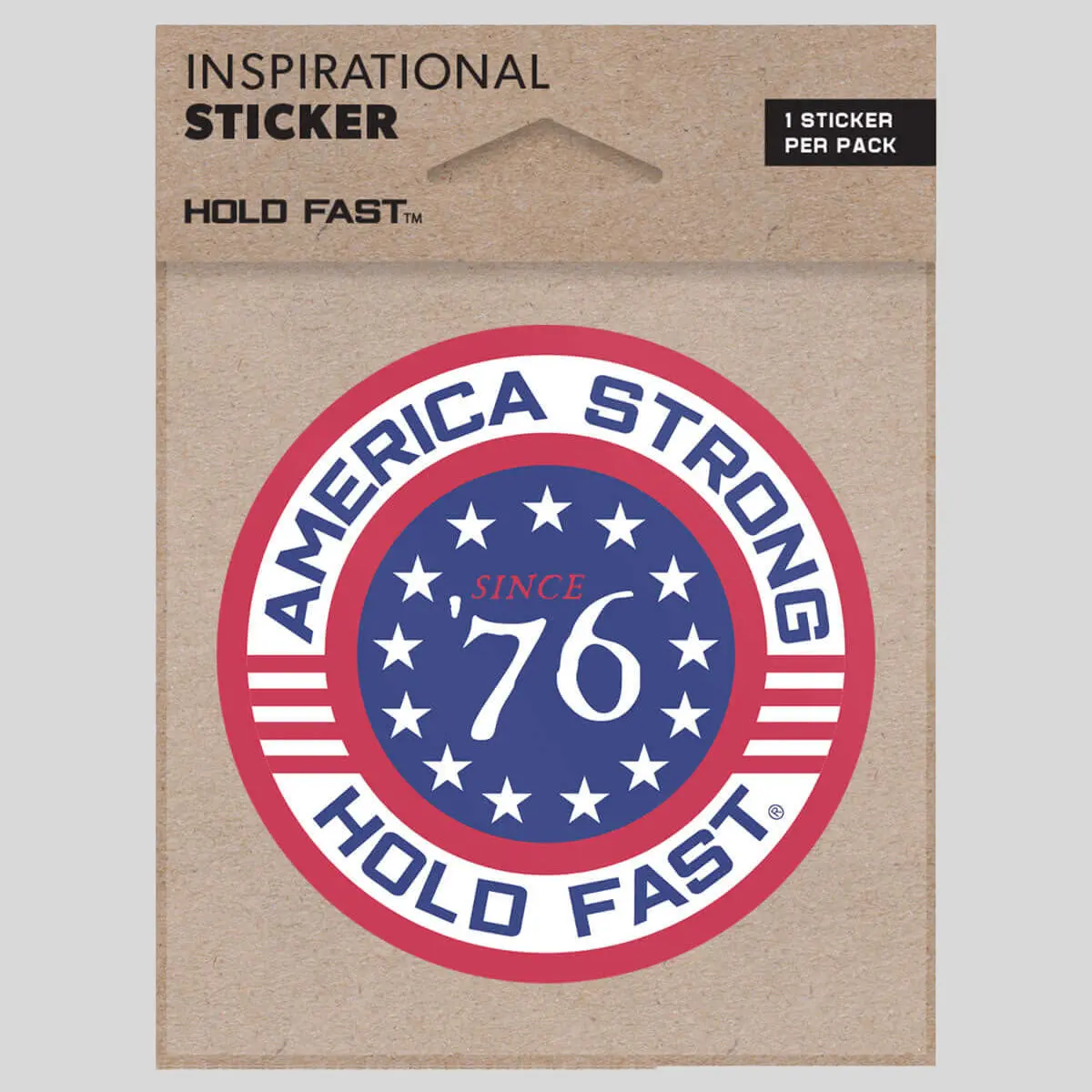 HOLD FAST America Strong 1 Sticker, 3.75" x 3.75" 100% Laminated Vinyl Sticker for Bike, Patriotism-Inspiring Scrapbooking & Stamping DIY Toy