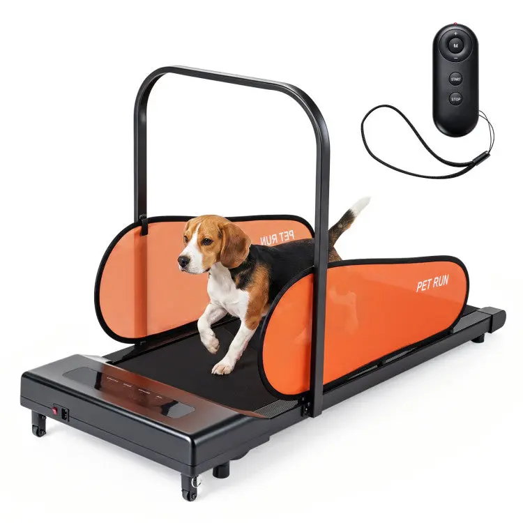 Dog Training Aid Treadmill for Small-Medium Dogs & Puppies - 2.5 HP LED Display Walking Pad, 41" x 16" Detachable, Adjustable Speed, Remote Control, Jogging Function, Shock Absorption, 2 Rolling Wheels, Puppy Training Tools, Home Workout Freedom, Easy Mob