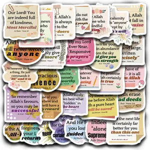 Islamic Quranic Verse Stickers Pack, Motivational Inspirational Islamic Quotes, Daily Reminder Decals for Faith & Spirituality, Perfect for Ramadan