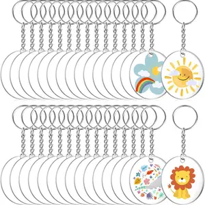 Acrylic Keychain Blanks ,Clear Keychain Pieces for Vinyl Kit Including Acrylic Blanks, Rings for DIY Keychains, Crafting & Vinyl Projects