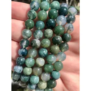 Moss Agate 8mm Bead Bracelet – Grounding & Growth